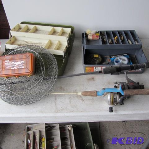 lot 280 image: Fishing Tackle Boxes, Rods