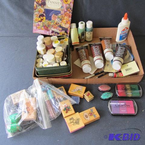 lot 78 image: Rubber Stamps, Craft Paint