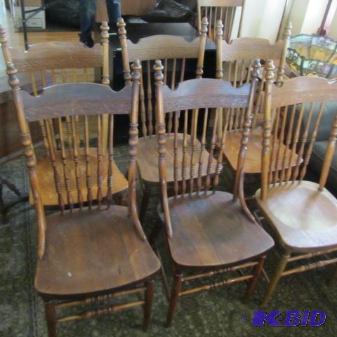 lot 9 image: Set of Press Back Chairs