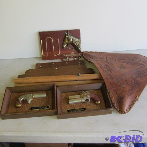 Leather Stool, Tie Holder