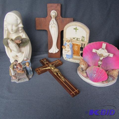 Virgin Mary, Crucifix, Sea Shell