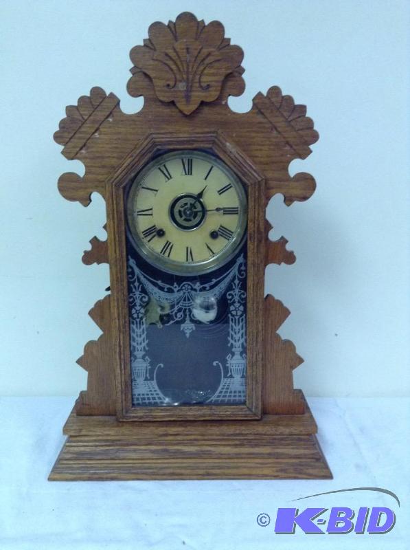 lot 11 image: Ornate Wooden Kitchen Clock