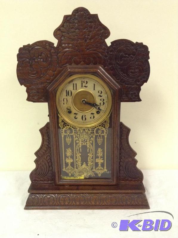 lot 25 image: Ingraham Eight Day Gingerbread Clock