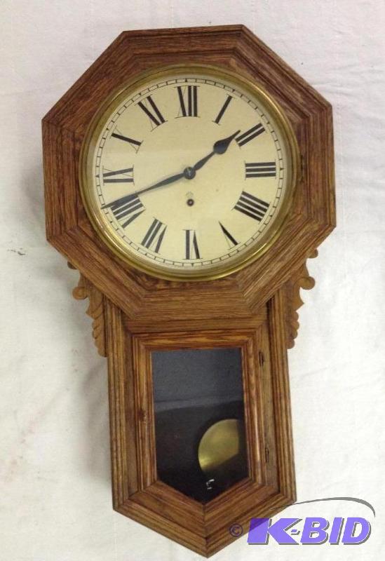 lot 29 image: Ansonia Schoolhouse Wall Clock