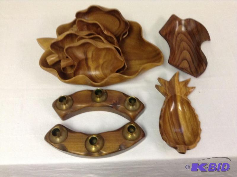 lot 50 image: Wood Assortment - Monkey Pod Salad Bowl - More
