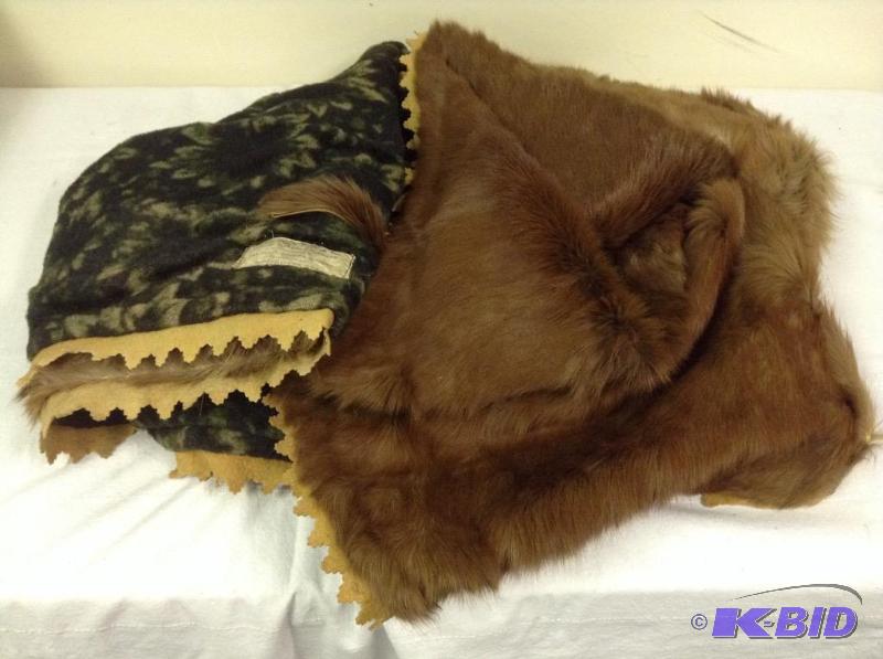 lot 74 image: Very Old Horse Hide Blanket with Wool Backing