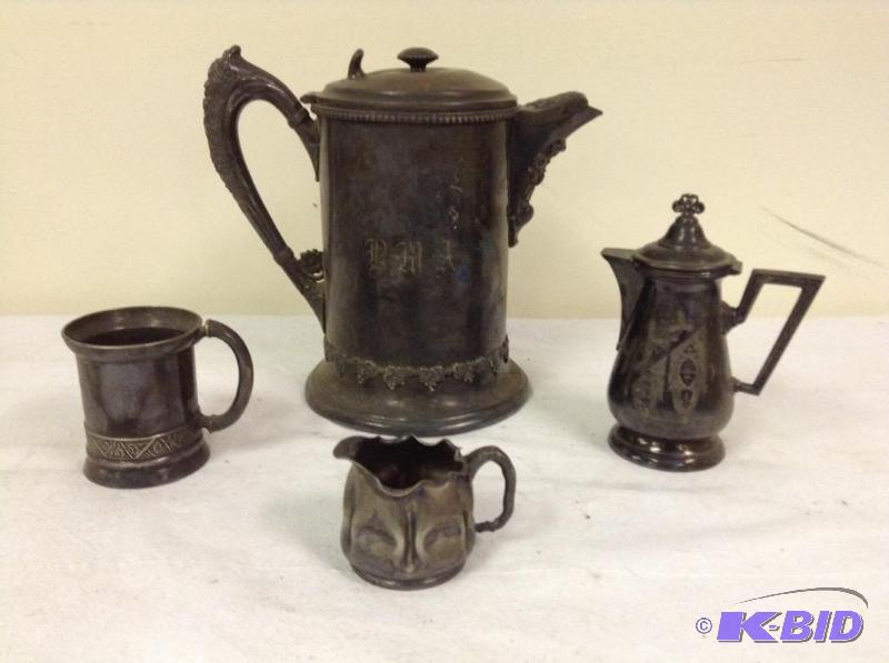 lot 81 image: Triple and Quad Silver Plated Antique Pieces