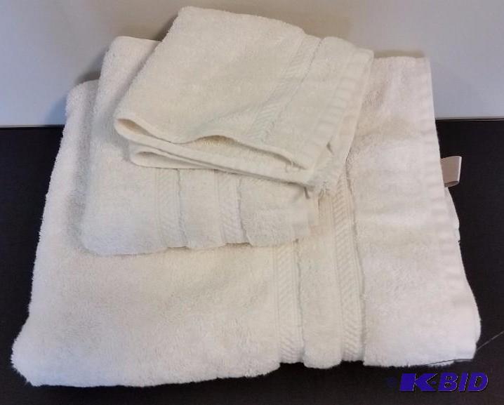 lot 19 image: Royal Velvet 3 Piece Bath Towel Set Ivory