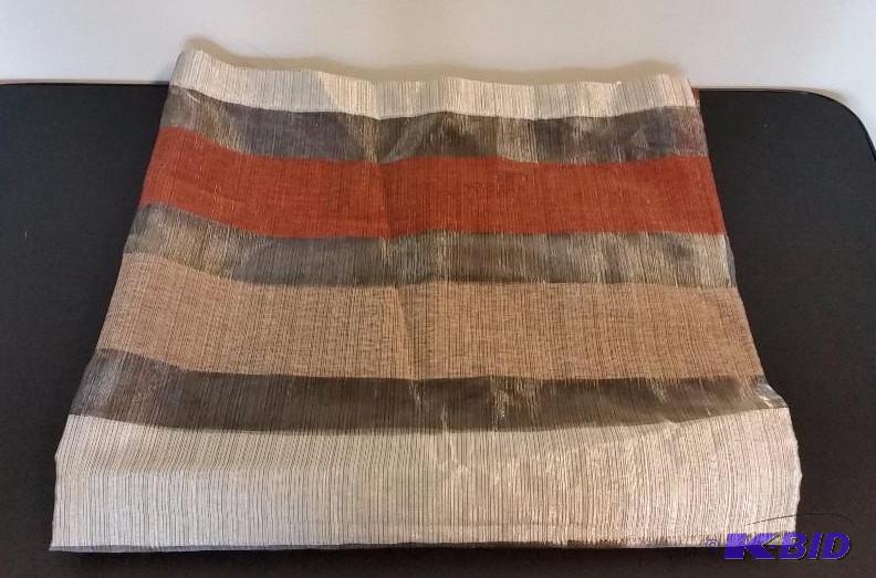 lot 33 image: Studio by JCPSilvers, Rust Browns, Striped, Fabric Shower Curtain.  Out of Package.