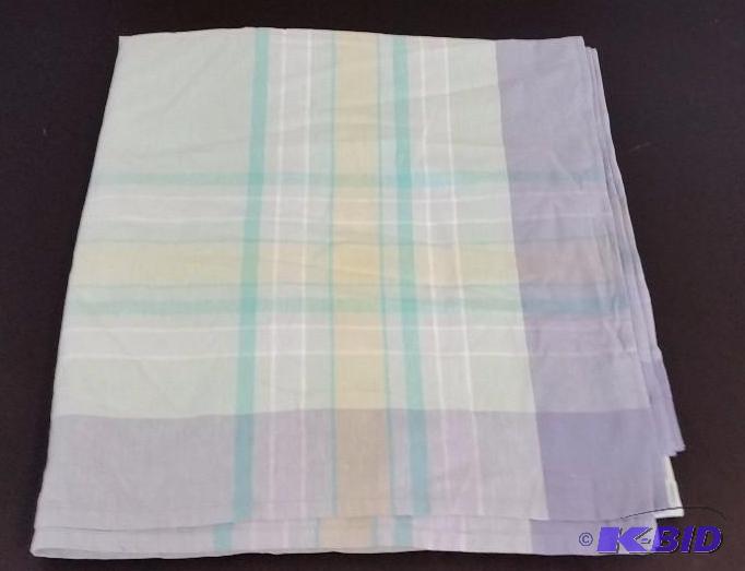 lot 39 image: JCP Home.  Soft Greens and Blues.  Plaids.  Fabric Shower Curtain.  Out of Package.