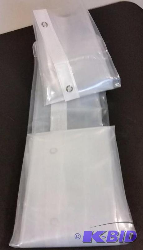 lot 42 image: JCP Home.  Clear Out of Package.  Vinyl Shower Curtain.