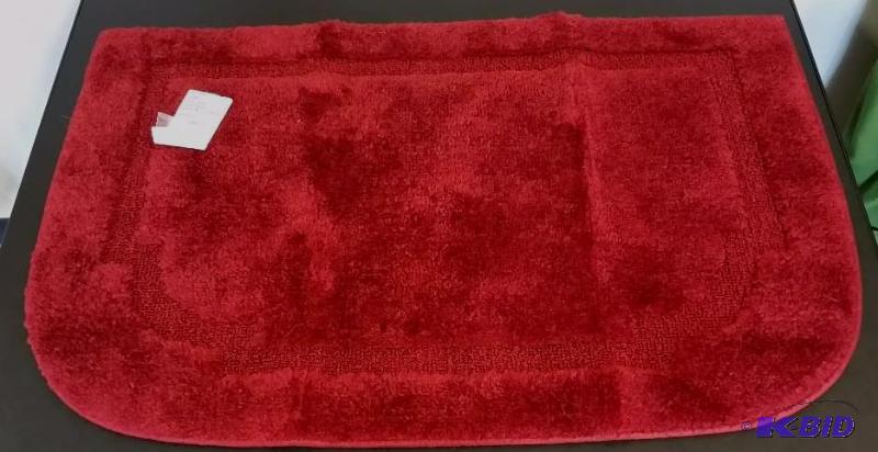 lot 56 image: JCP Home Deep Cranberry Half Moon Embossed Rug.  20 x 30 No Packaging