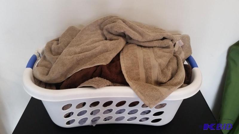 lot 63 image: Large Basket of Flawed Towels.  Basket not included.  See Pics