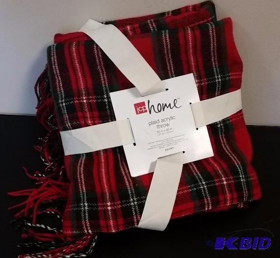 JCP Home Red Plaid Acrylic Picnic Blanket50 x 60 With Tags