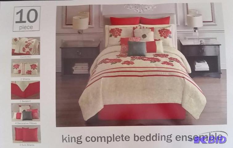 10 Piece Complete Bedding Ensemble Tan and Orange