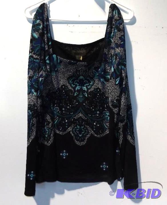 Midnight Velvet black shirt with print