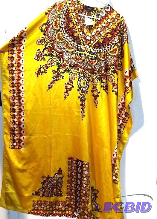 Ashro caftan with yellow and red print