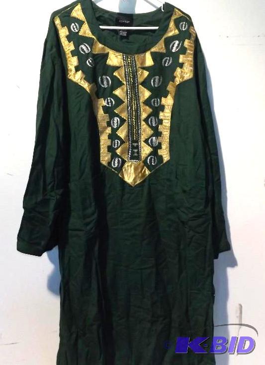 Ashro mens two piece green caftan and pants