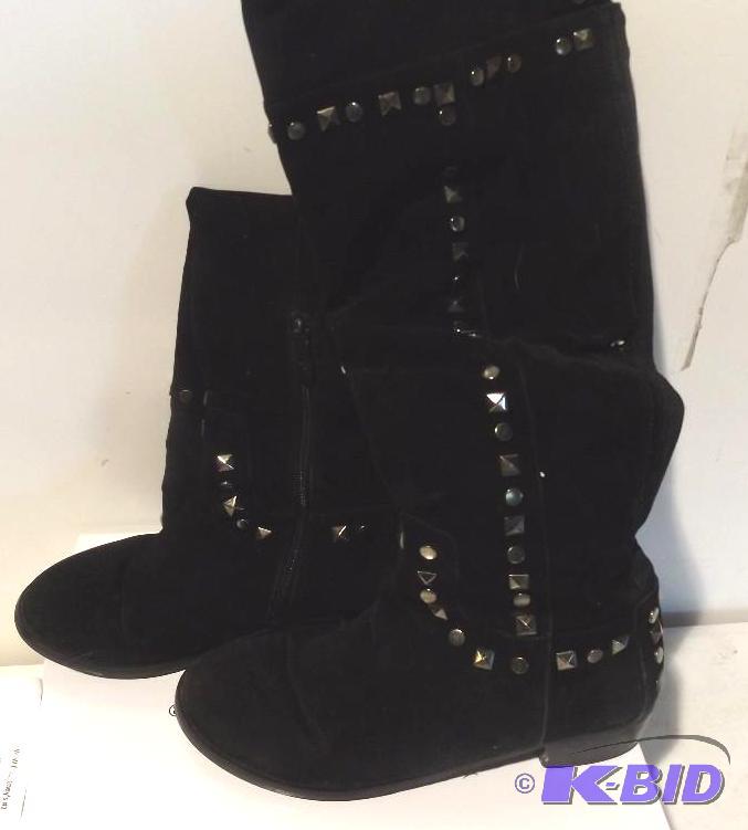 Midnight Velvet stud trim black boots