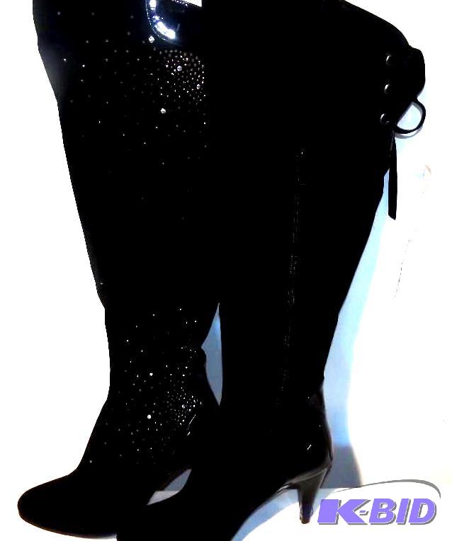 Midnight Velvet black bling boots