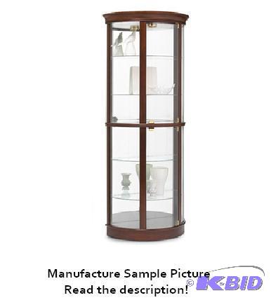 Half Round Oak Finish Curio - Sturdy hardwood...