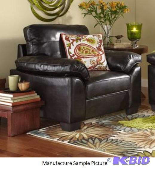Faux Leather Chair - Black - Generously padde...