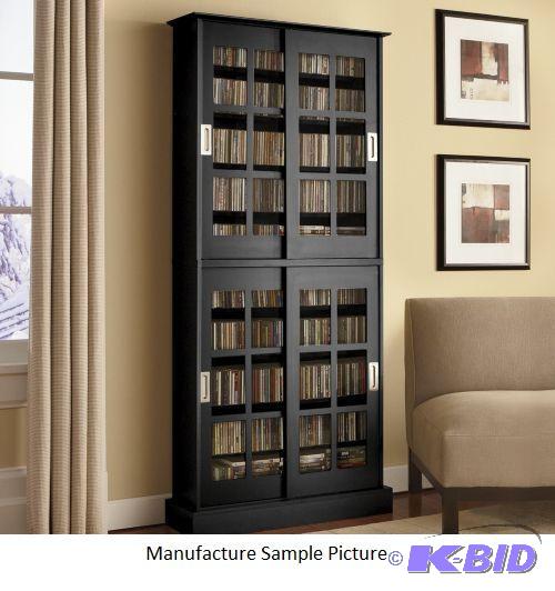 Sliding Glass Door Media Cabinet - Atlantic W...