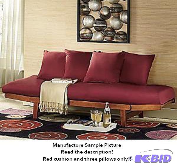 Red Cushion and Three Pillows Only - Three p...