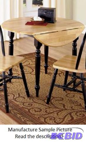 Double Drop Leaf Table - Black and natural - ...