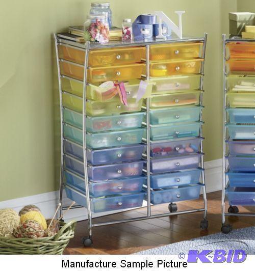 Twenty Drawer Rolling Organizer Cart Brighten...