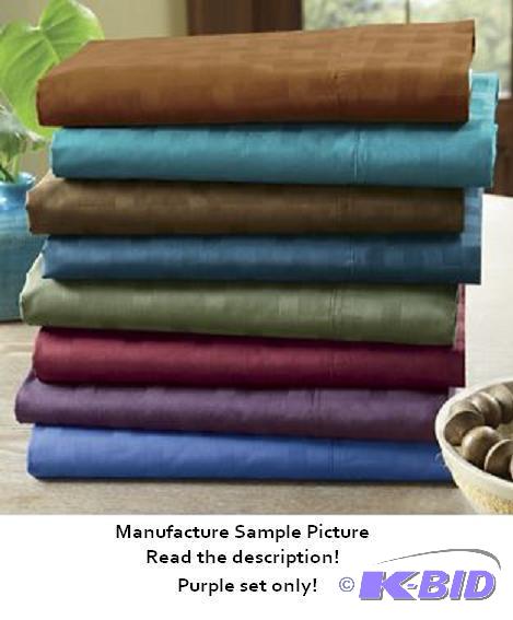 Basket Weave Sheet Set - Purple- King - Enjoy...