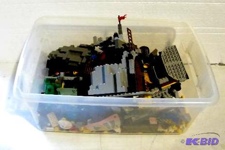 Plastic Bin of Legos - Bin included...