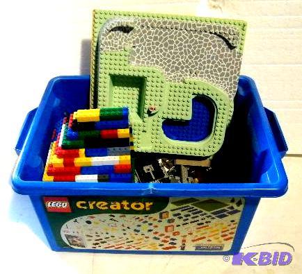 Plastic Bin of Legos - Bin included...