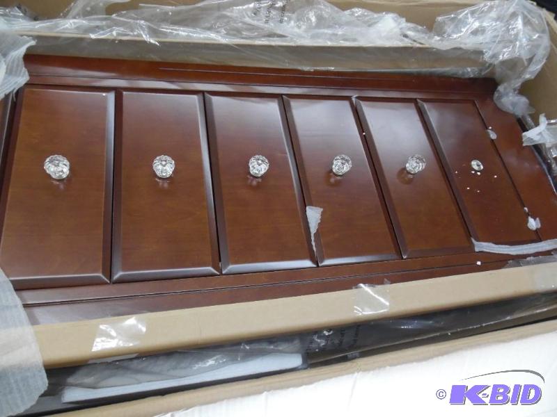Vintage Inspired 7 Drawer Jewelry Armoire With Crystal Knobs Walnut