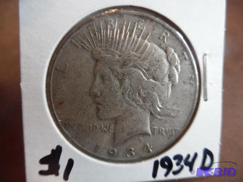 1934 D Peace Silver Dollar