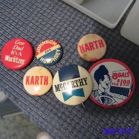 Political Pins, Rosary, Dice