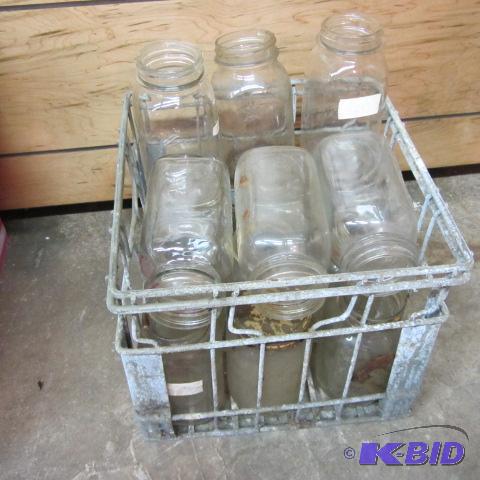 Milk Crate, Canning Jars