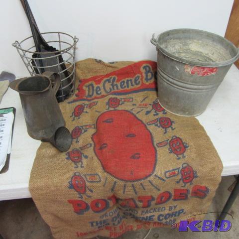 Potato Burlap, Pails