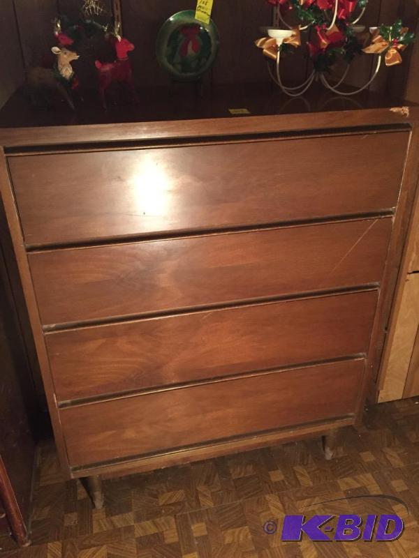 lot 107 image: Solid Wood Four Drawer Dresser