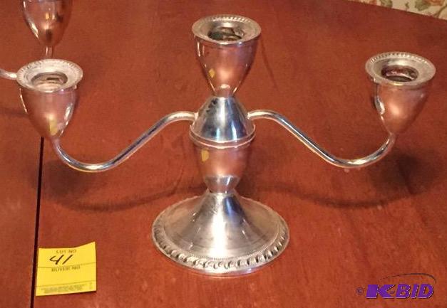 lot 41 image: Gorgeous Pair of Matching Sterling Candelabras
