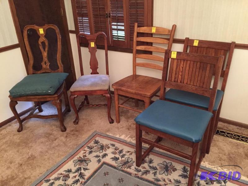 lot 43 image: Five Side Chairs - Two Matching