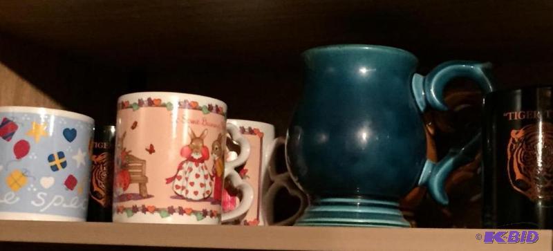 lot 54 image: Cupboard Shelf of Coffee Mugs and More