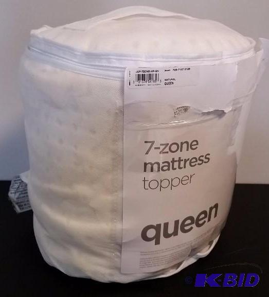 lot 37 image: JCP Home QUEEN Pressure Relieving Foam Mattress Topper.  Still in Package.