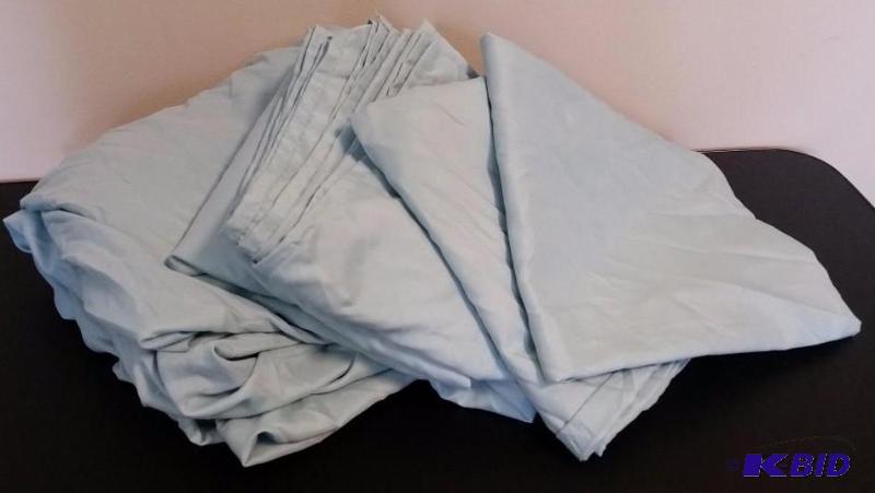 lot 6 image: JCP Home  Seafoam Teal.  KING Sheet Set.  Flat, Fitted and 2 Pillow cases.  Out of Package.