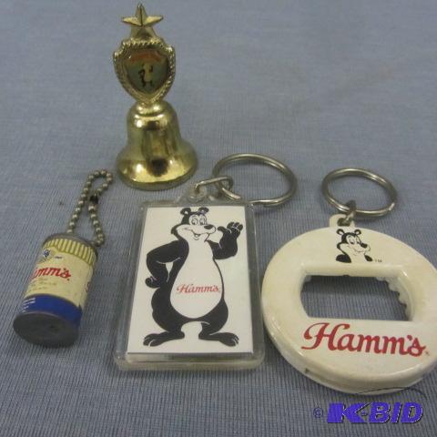 lot 113 image: Vintage Hamms Key Rings