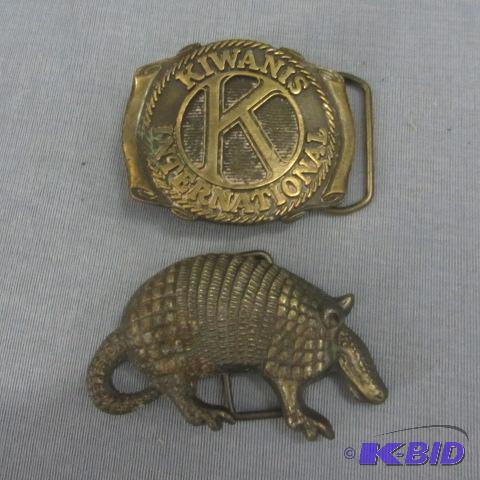 lot 160 image: Kiwanis & Armadillo Belt Buckles