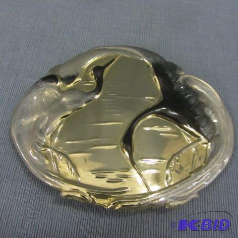 lot 30 image: Enamel Crane Belt Buckle