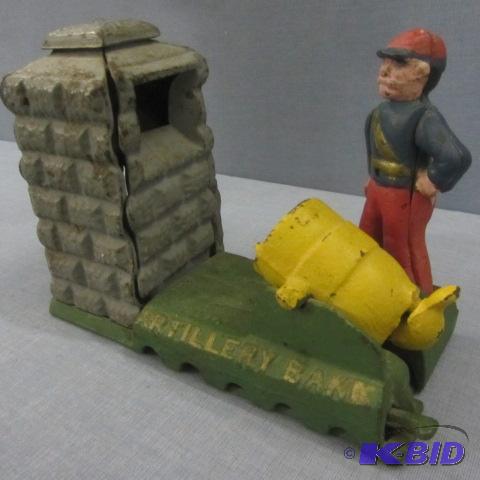 lot 33 image: Artillery Cast Iron Bank