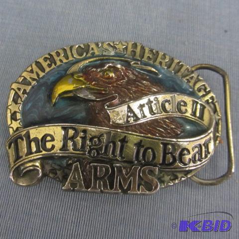 lot 58 image: Right to Bear Arms Belt Buckle
