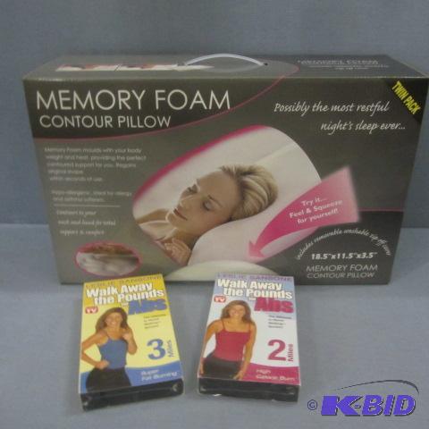 lot 90 image: Memory Foam Pillows, VHS